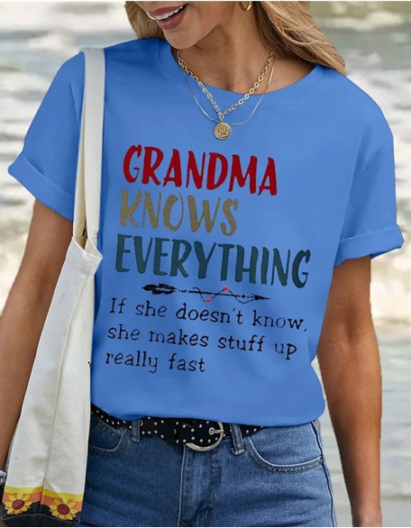 Trend Letter Printed T Shirt Casual And Comfortable Round Neck Short Sleeve