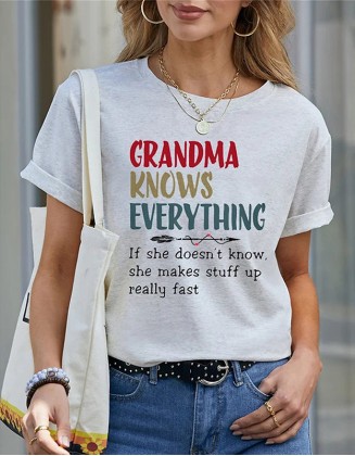 Trend Letter Printed T Shirt Casual And Comfortable Round Neck Short Sleeve