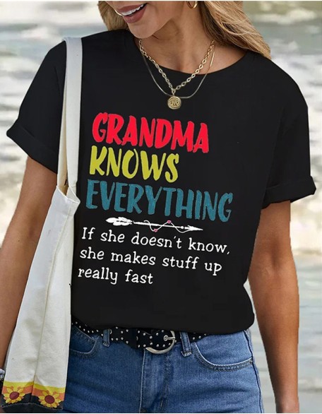 Trend Letter Printed T Shirt Casual And Comfortable Round Neck Short Sleeve