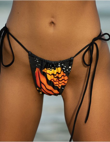 Sexy Beach Slim Bikini Swimsuit Blue Halter Summer Split Strap Butterfly Print Bathing Suits