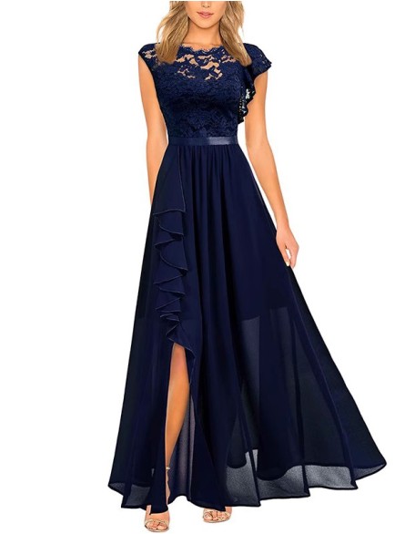 Sleeveless High Waist Long Dress Lace Dress Evening Dress