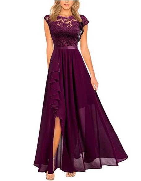 Sleeveless High Waist Long Dress Lace Dress Evening Dress