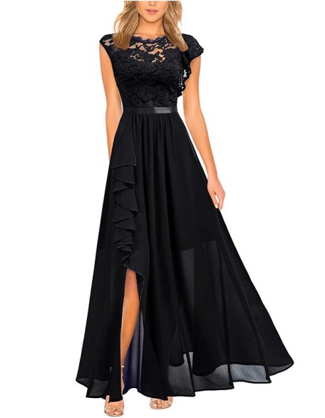 Sleeveless High Waist Long Dress Lace Dress Evening Dress