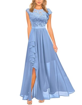 Sleeveless High Waist Long Dress Lace Dress Evening Dress