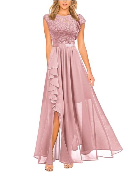 Sleeveless High Waist Long Dress Lace Dress Evening Dress