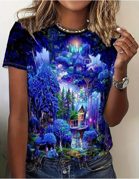 Valentine Women's Funny T-Shirt Regular Round Neck Casual Graphic Shirt Short Sleeve