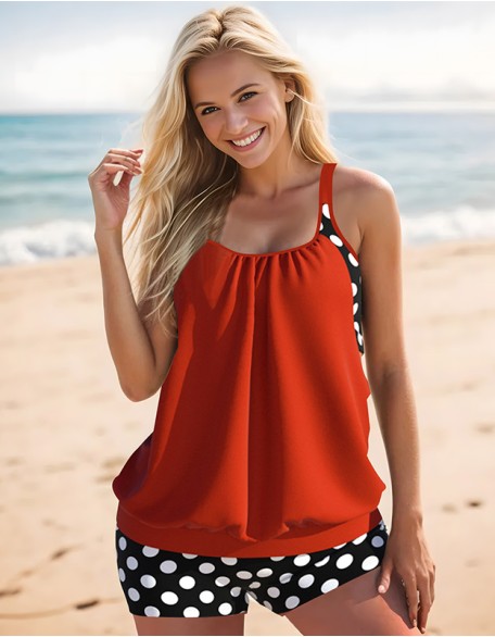 Women's Conservative Tankinis Sports Backless Slim U Neck Sleeveless Swimsuit