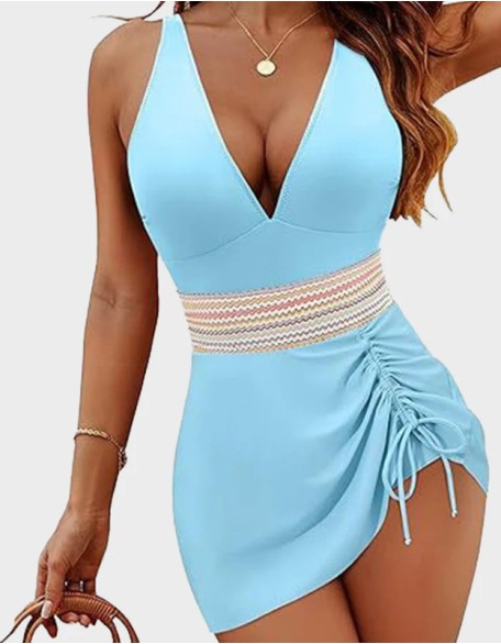 Women's Swimwear One Piece Solid Color Tight Sexy High Waist Bikini